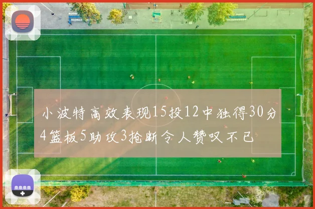 小波特高效表现15投12中独得30分4篮板5助攻3抢断令人赞叹不已